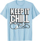 Super Mario Yoshi Keep It Chill Outline Portrait T-Shirt - T-Shirt | Light Blue