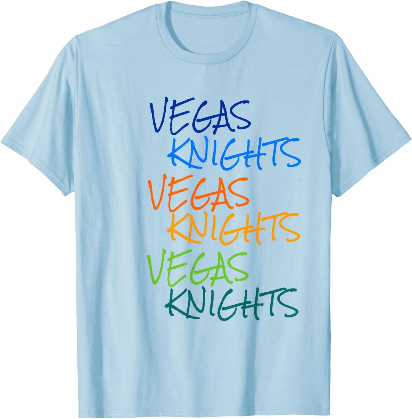 Vegas Knights VGK Colorful Rainbow /Youth T-Shirt - T-Shirt | Light Blue