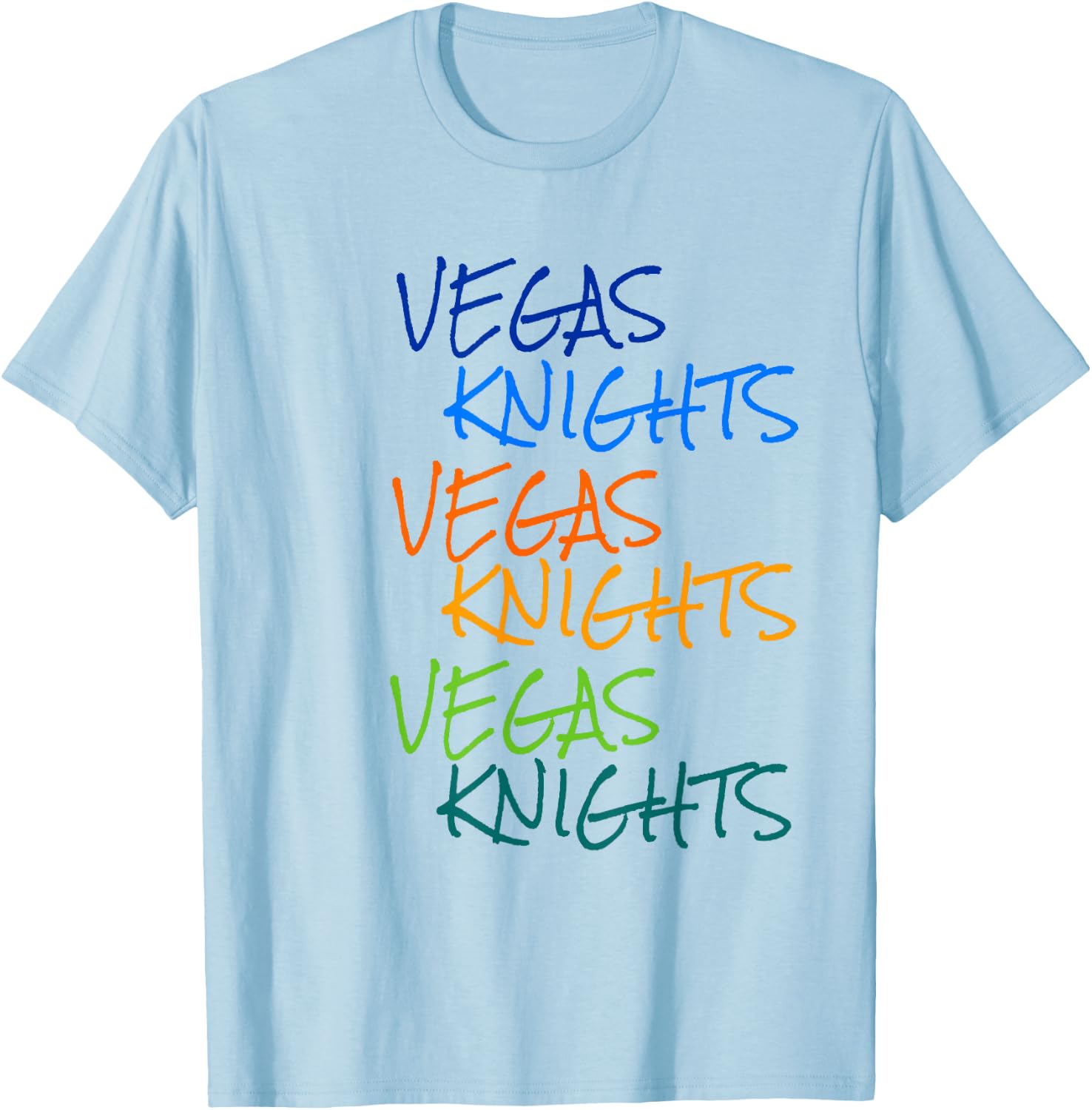 Vegas Knights VGK Colorful Rainbow /Youth T-Shirt - T-Shirt | Light Blue