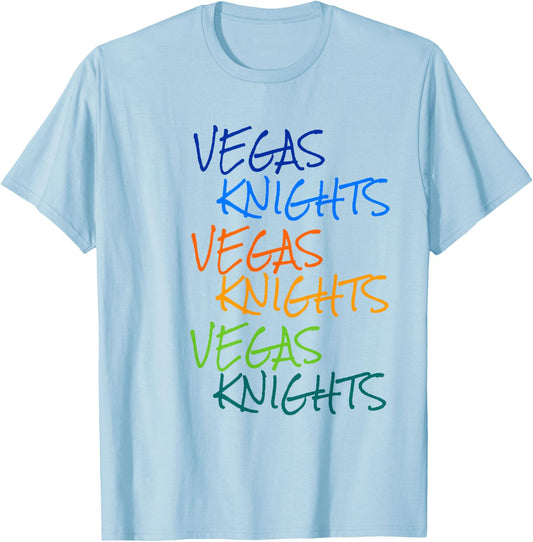 Vegas Knights VGK Colorful Rainbow /Youth T-Shirt - T-Shirt | Light Blue