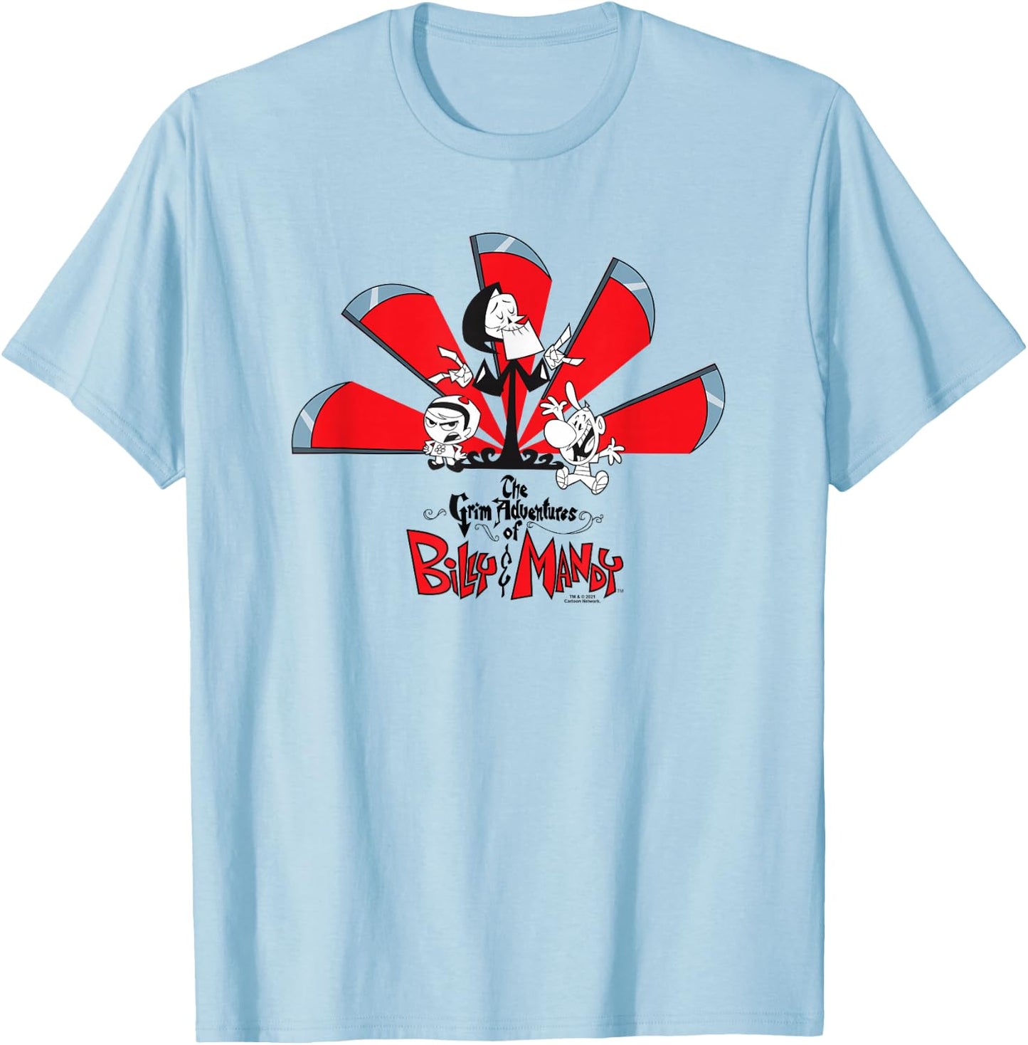 The Grim Adventures of Billy & Mandy Grim, Mandy & Billy T-Shirt - T-Shirt | Light Blue