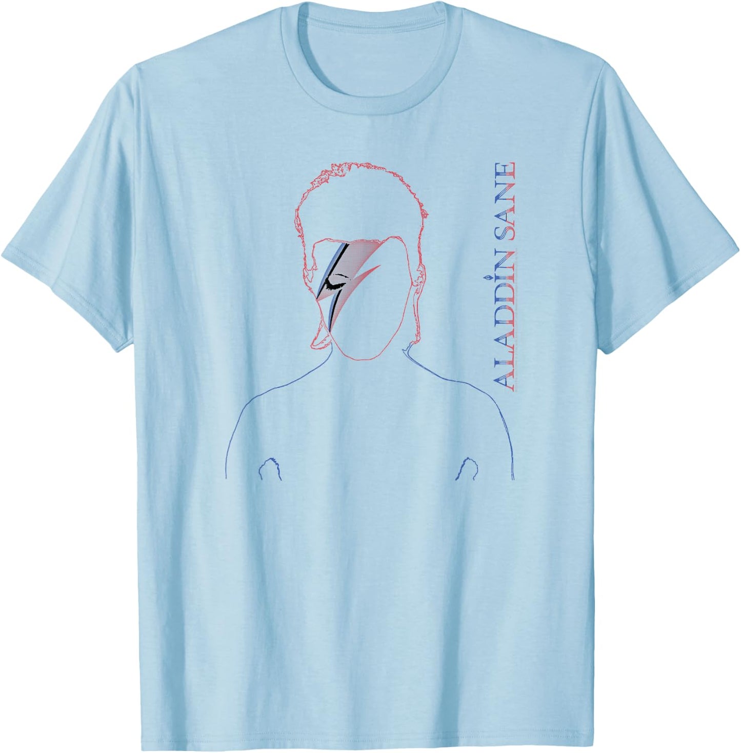 David Bowie - Aladdin Sane Outline T-Shirt - T-Shirt | Light Blue