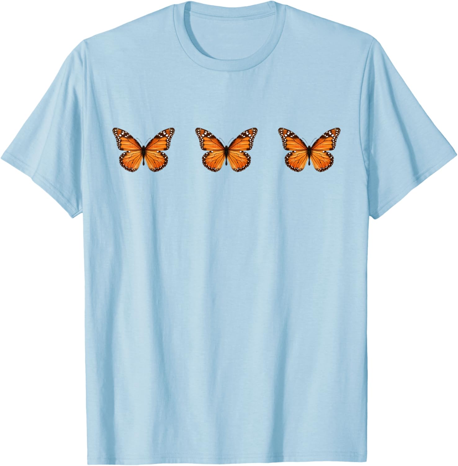Aesthetic Monarch Butterflys - Butterfly Soft Grunge T-Shirt - T-Shirt | Light Blue
