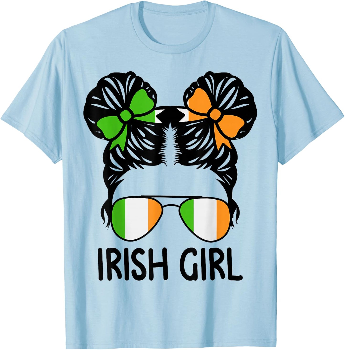 Irish Girl Messy Hair Ireland Pride Patriotic Kids T-Shirt - T-Shirt | Light Blue