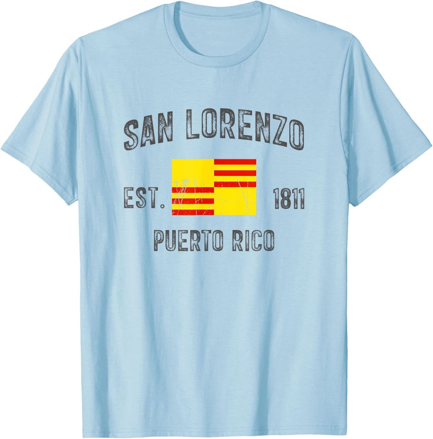 Vintage San Lorenzo EST.1811 Puerto Rico Flag Design T-Shirt - T-Shirt | Light Blue