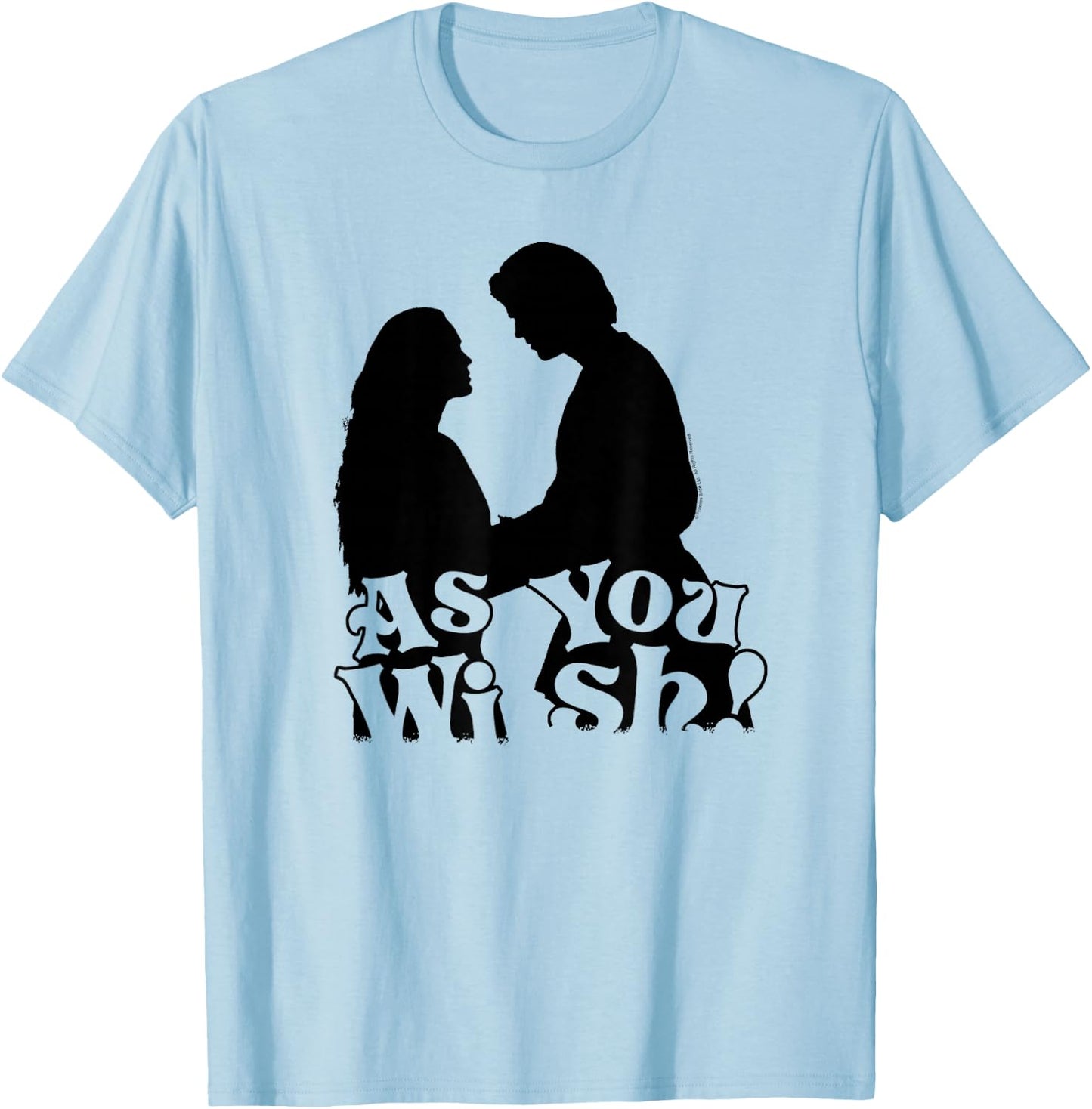 Princess Bride As You Wish Solid Silhouette Retro Movie T-Shirt - T-Shirt | Light Blue