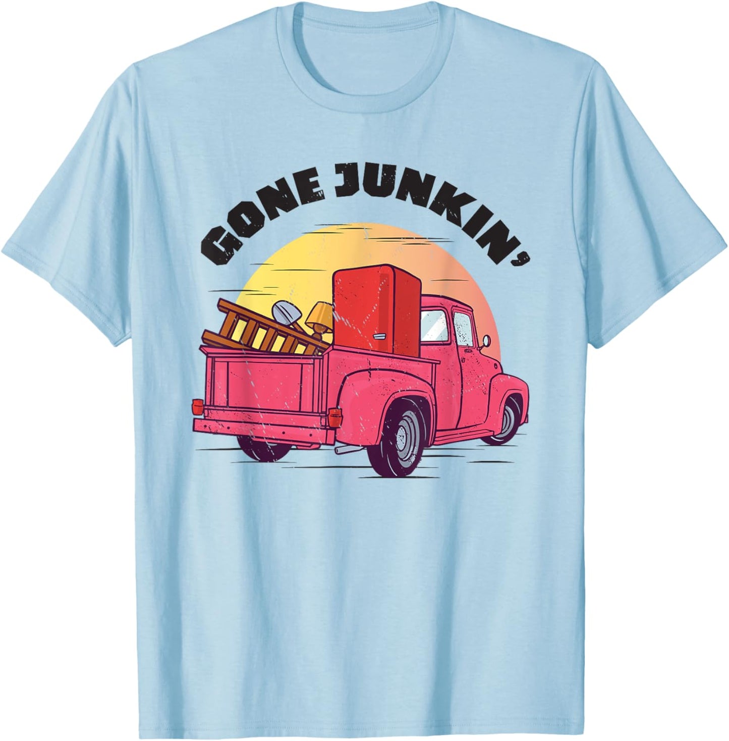 Gone Junkin | Antique and Junk Lovers | Thrifting T-Shirt - T-Shirt | Light Blue