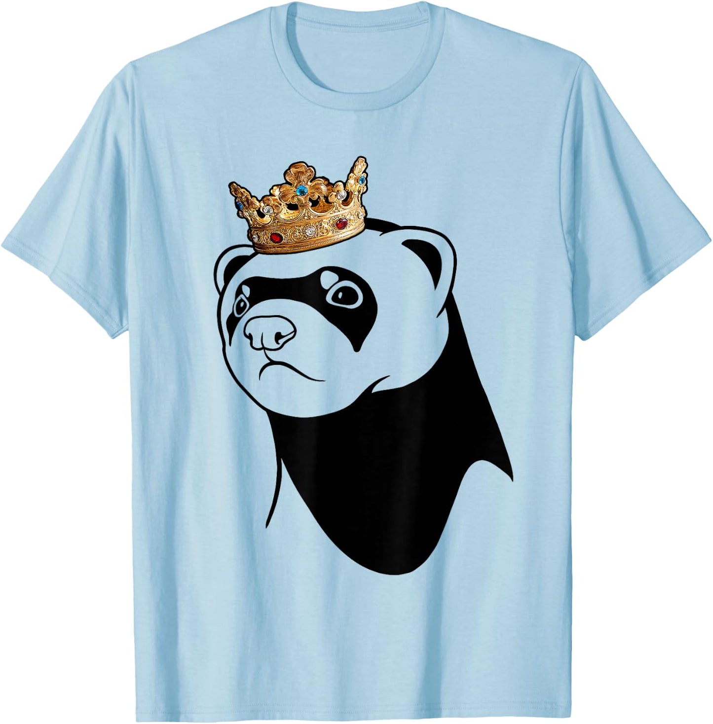 Ferret Wearing Crown T-Shirt - T-Shirt | Light Blue