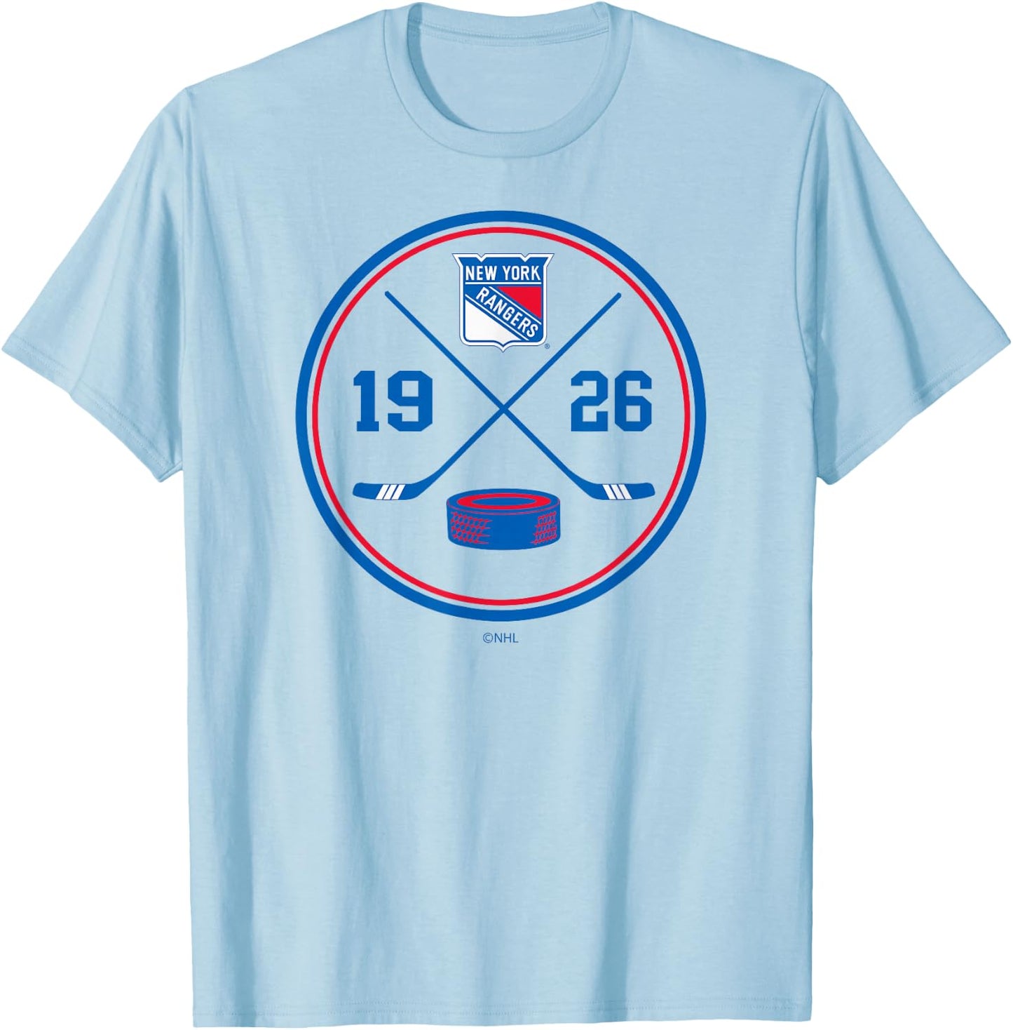 New York Rangers Prize Heather Gray Officially Licensed T-Shirt - T-Shirt | Light Blue