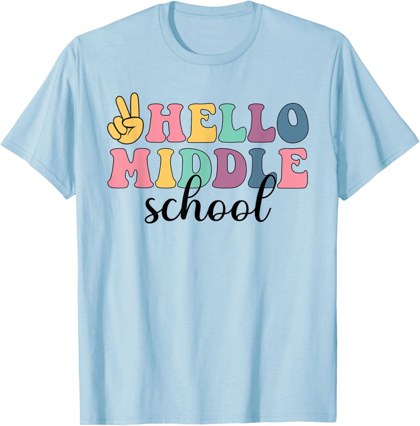 Hello Middle School Here I Come Retro Vintage Back To School T-Shirt - T-Shirt | Light Blue