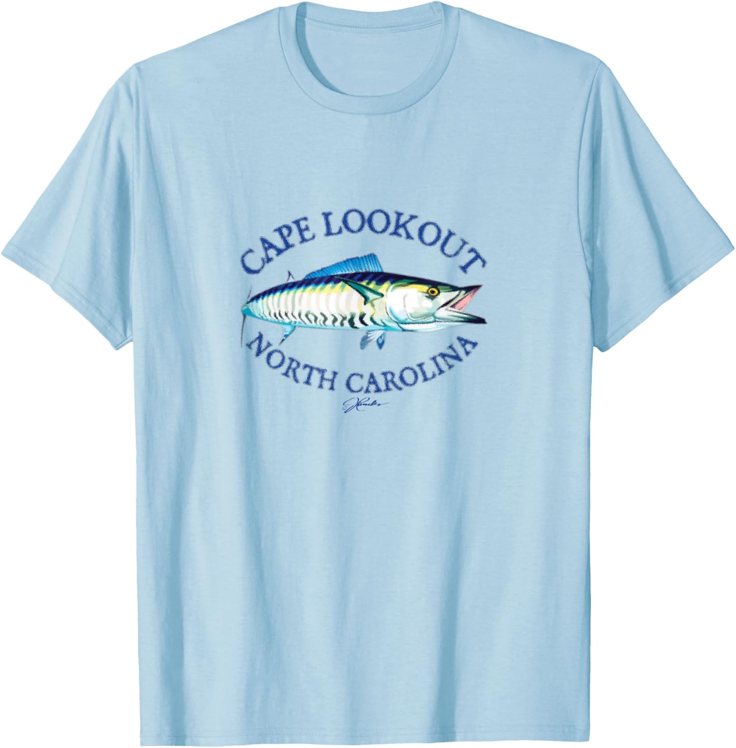 JCombs: Cape Lookout, NC, Wahoo T-Shirt - T-Shirt | Light Blue