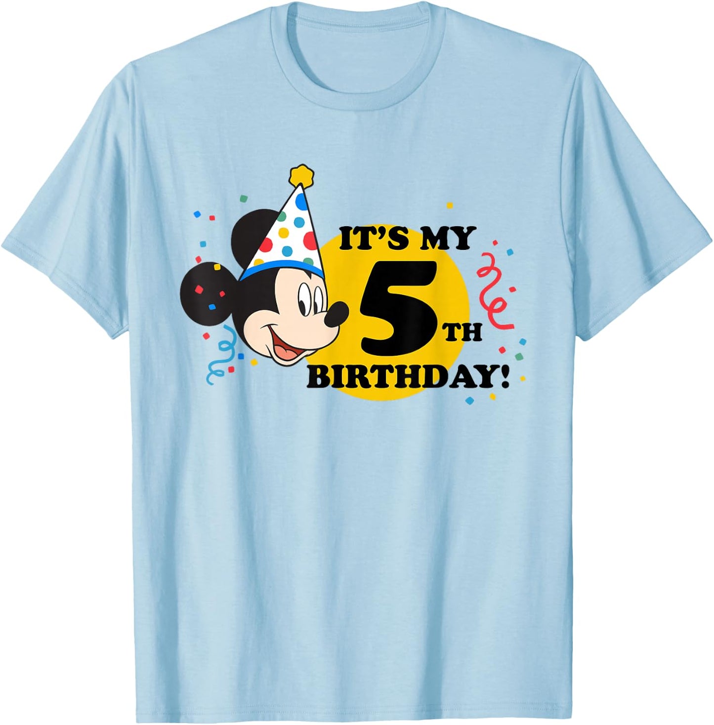 Disney Mickey Mouse 5th Birthday T-Shirt - T-Shirt | Light Blue