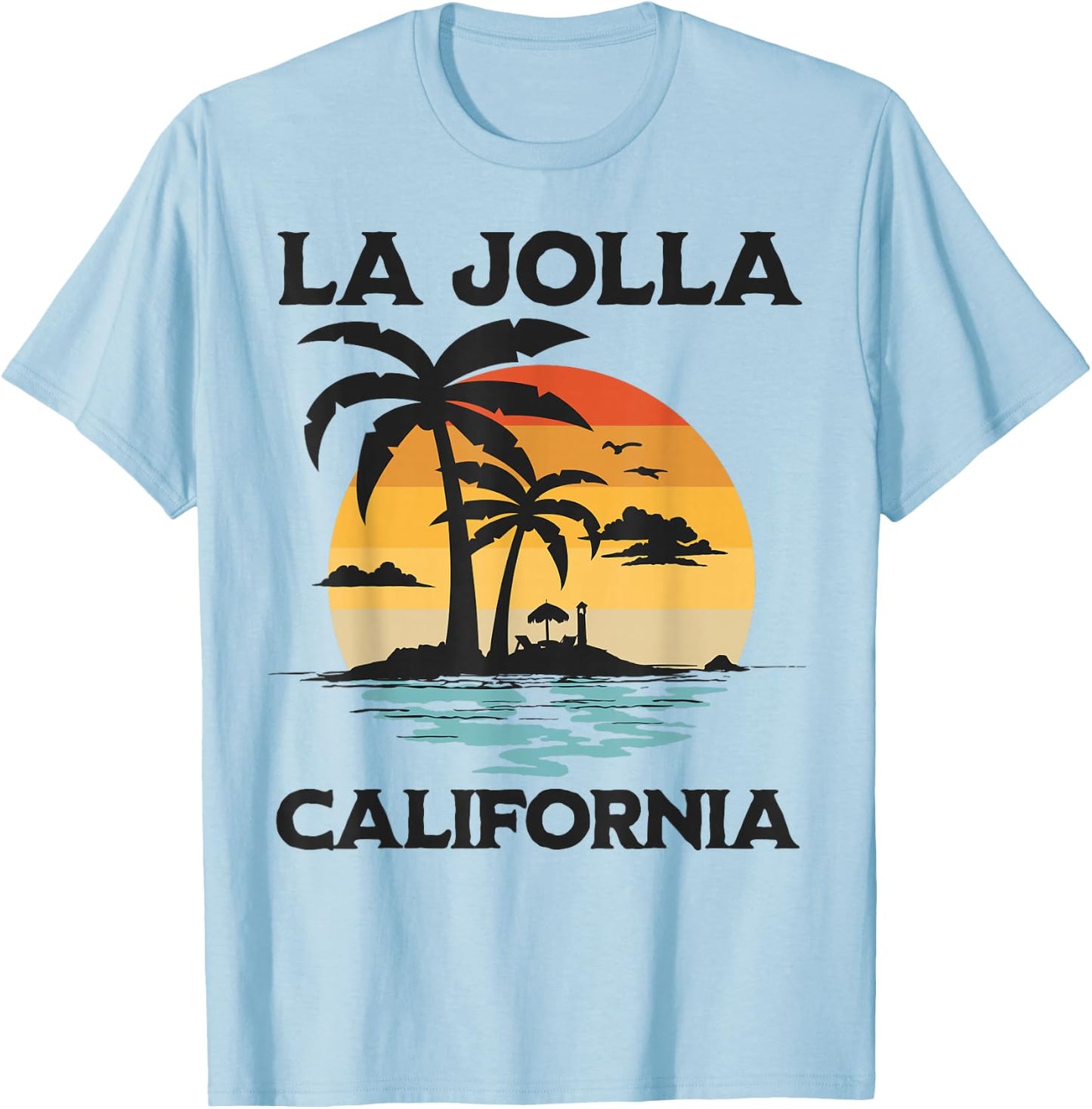 La Jolla California Beach Surf Summer Vacation Vintage T-Shirt - T-Shirt | Light Blue