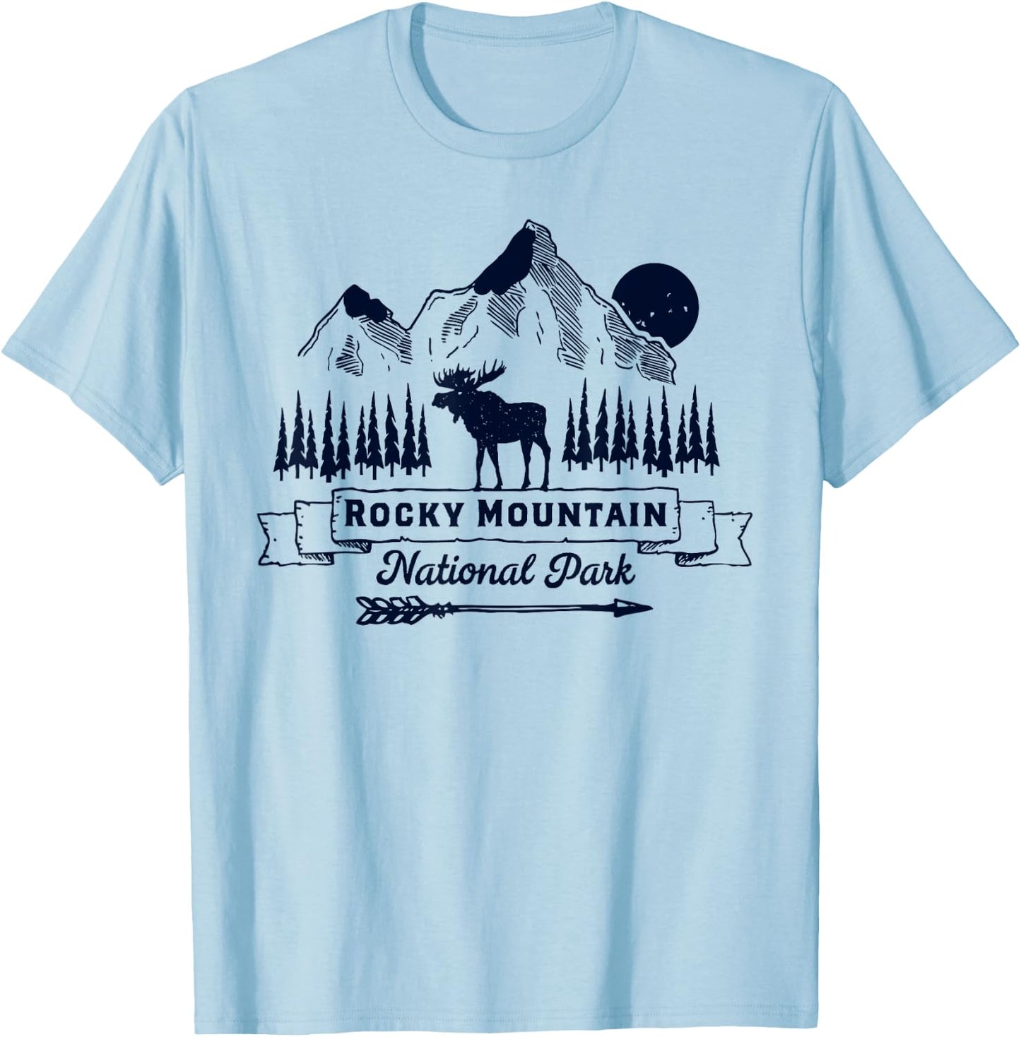 Rocky Mountain National Park Shirt Vintage Souvenir Clothing T-Shirt - T-Shirt | Light Blue