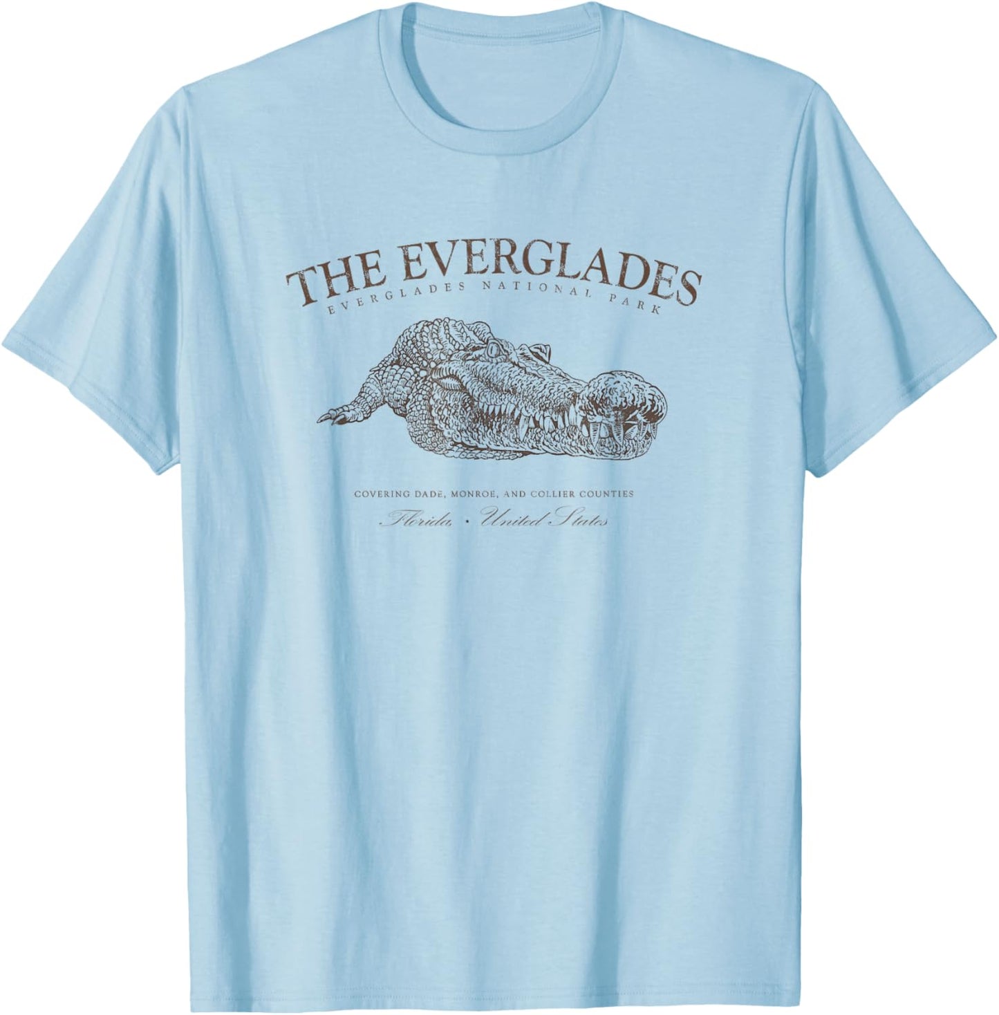 The Everglades National Park Florida Alligator River T-Shirt - T-Shirt | Light Blue