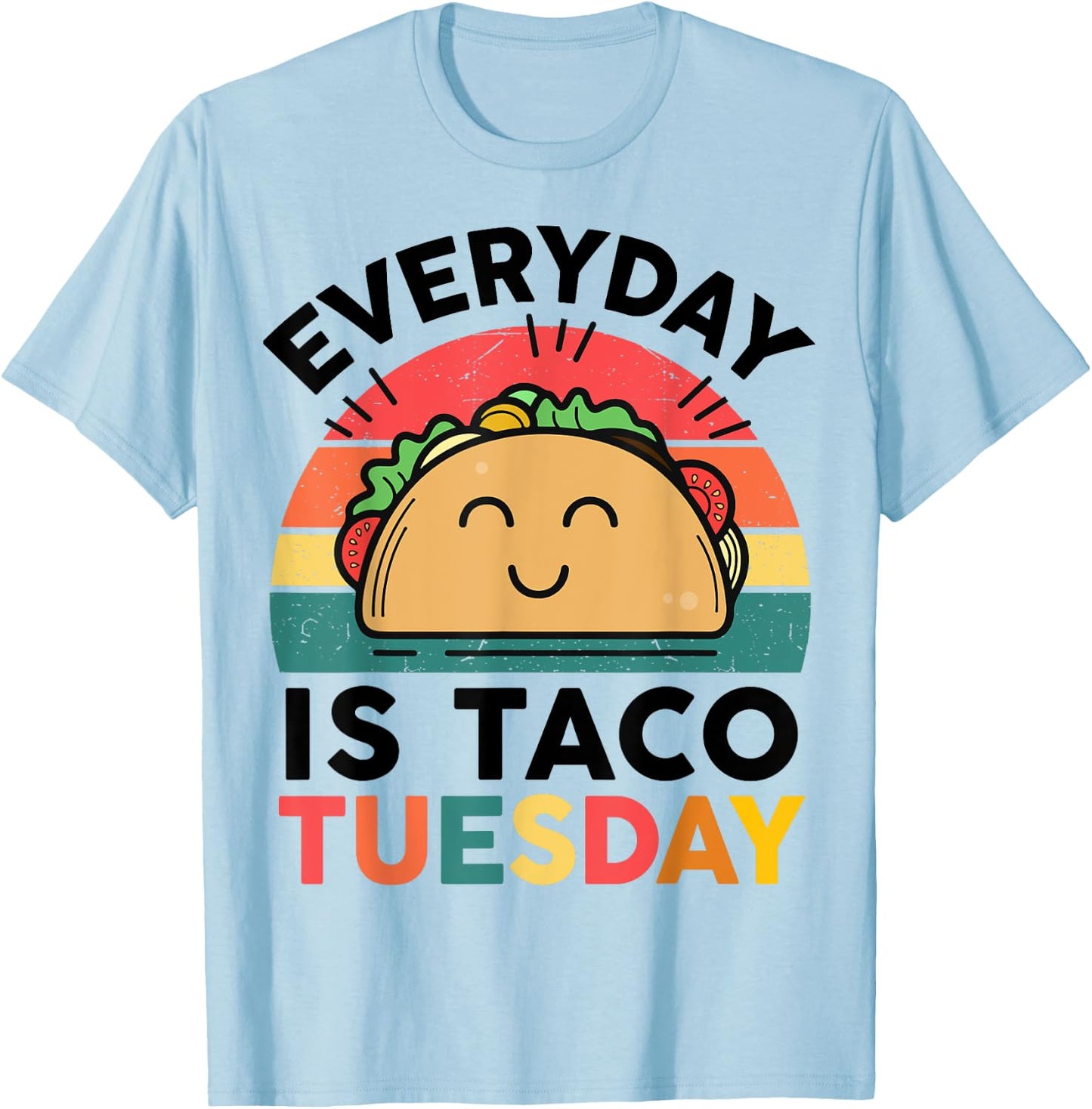 Funny Everyday Is Taco-Tuesday Toddler Boy Kids Cute Retro T-Shirt - T-Shirt | Light Blue