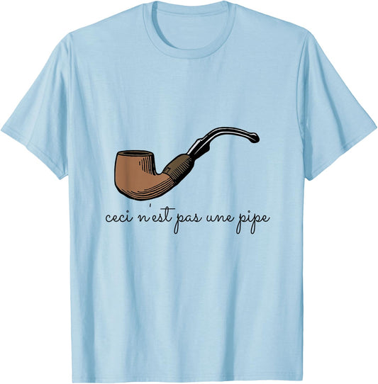 Ceci N'est Pas Une Pipe Cute Art This is Not a Pipe T-Shirt - T-Shirt | Light Blue