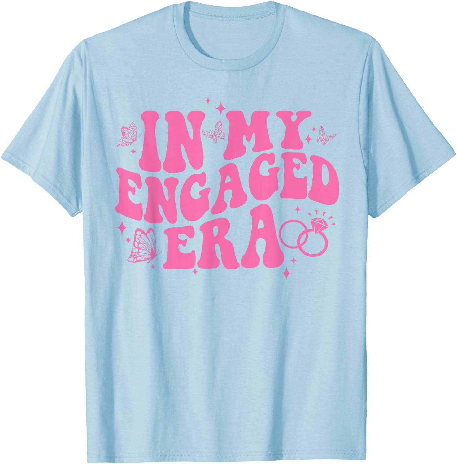 In My Engaged Era Groovy Bride Bachelorette Party Bridesmaid T-Shirt - T-Shirt | Light Blue