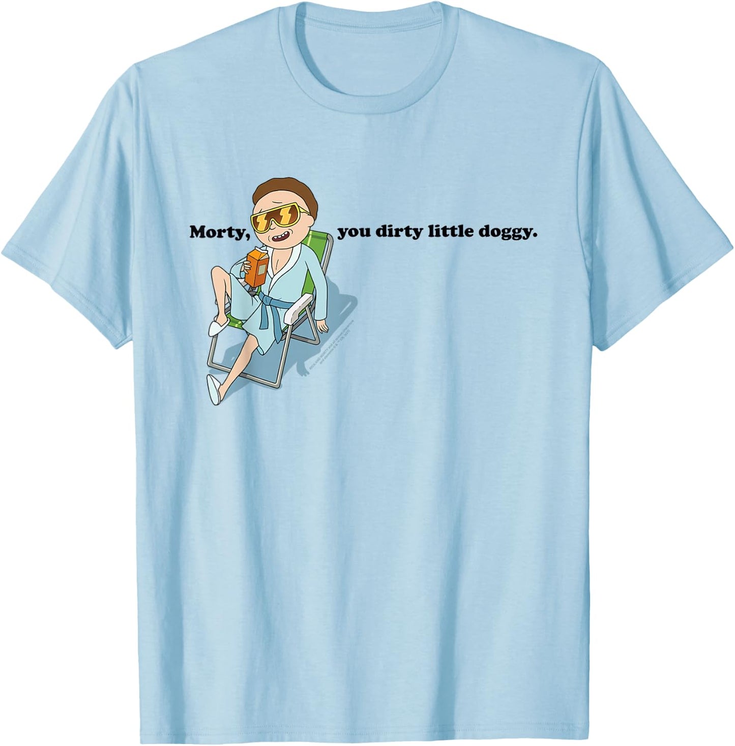 Rick and Morty Morty You Dirty Little Doggy T-Shirt - T-Shirt | Light Blue