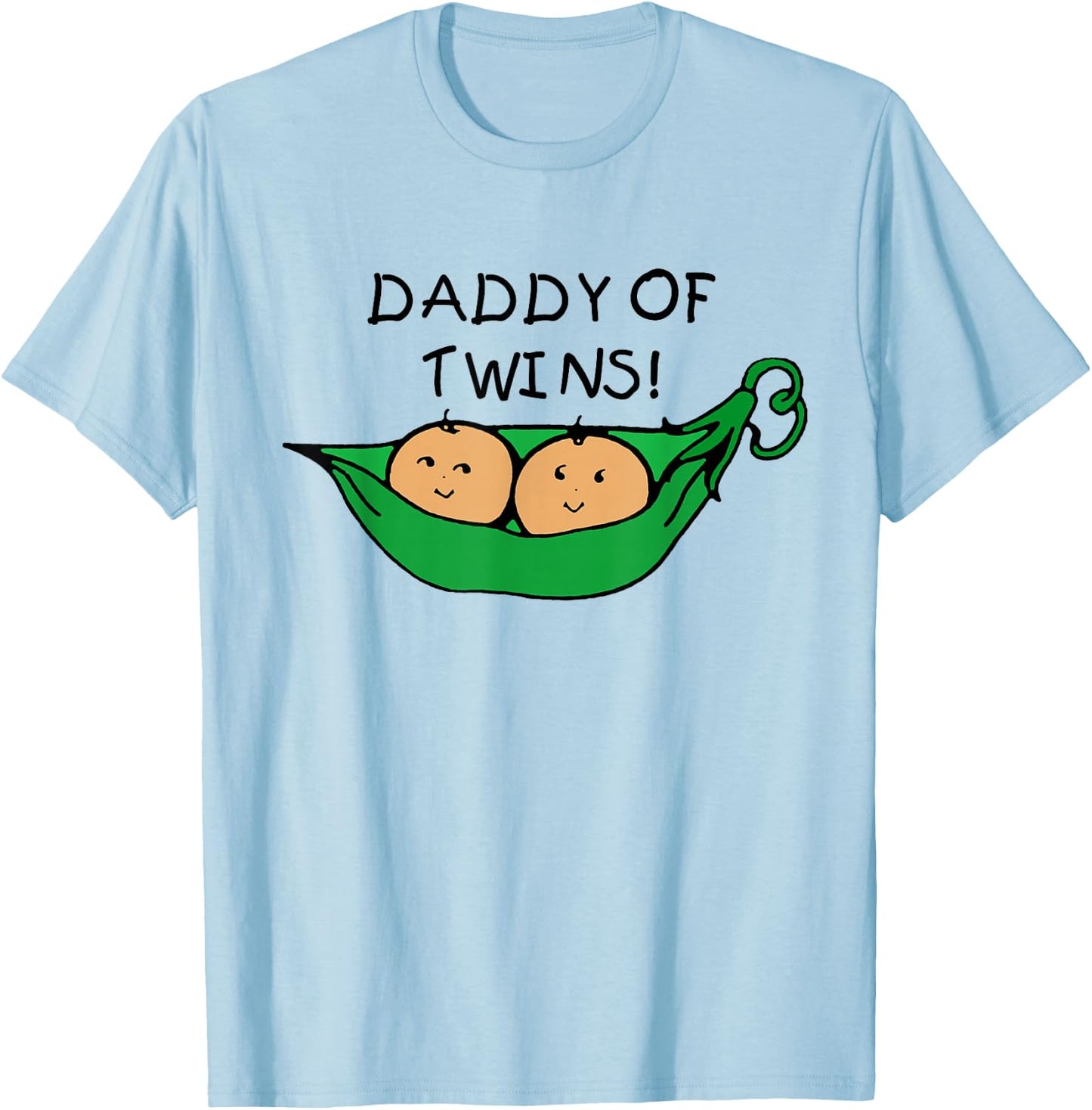 Two Peas in a Pod Daddy of Twins T-Shirt - T-Shirt | Light Blue