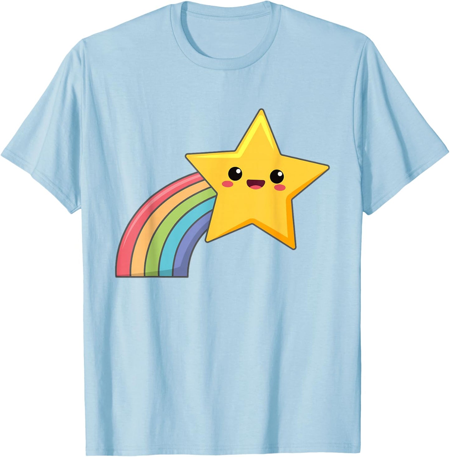 Shooting Rainbow Star T-Shirt - T-Shirt | Light Blue