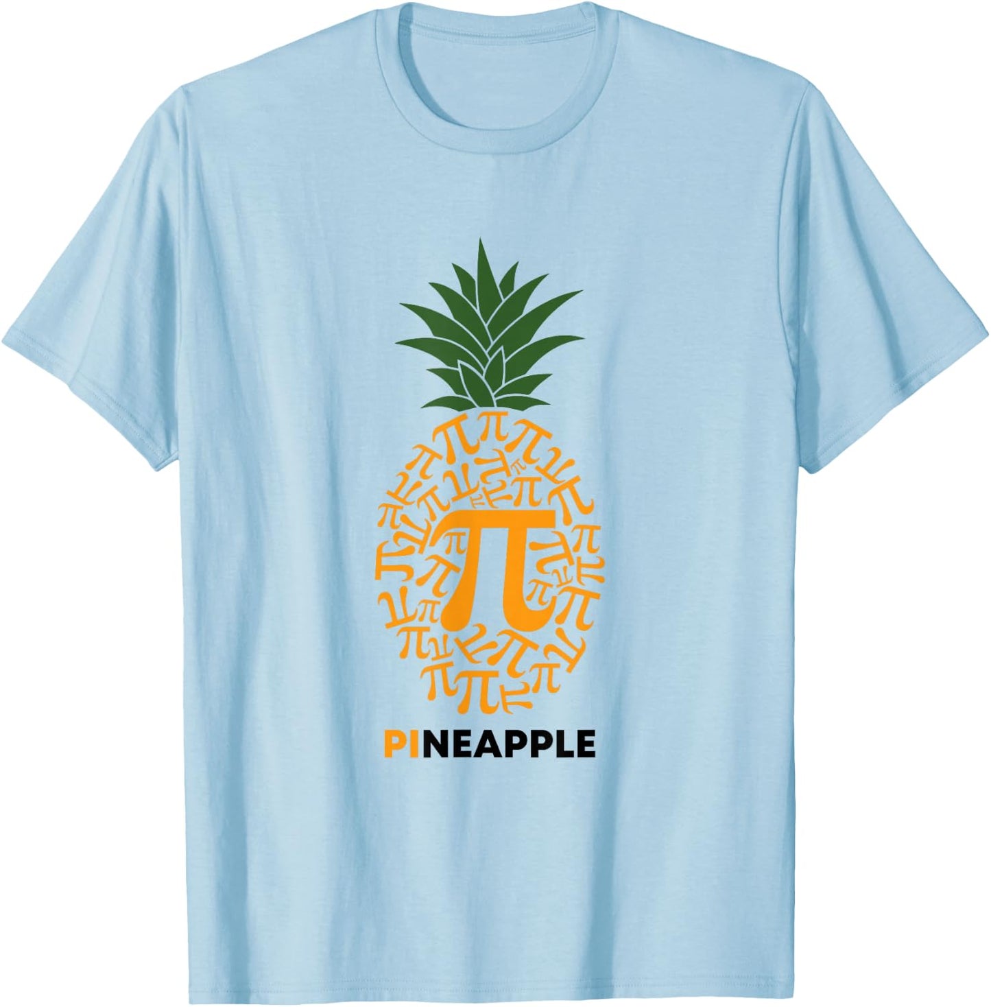 Pi Day Pineapple Funny Math Teacher 3.14 Symbol Dad Joke Pun T-Shirt - T-Shirt | Light Blue