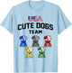 Funny Cute Dogs USA Puppy Team 5 Rings Colors Flag T-Shirt - T-Shirt | Light Blue