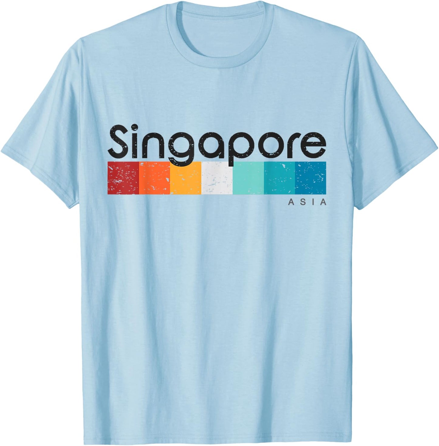 Singapore Asia Retro style Vintage Design T-Shirt - T-Shirt | Light Blue