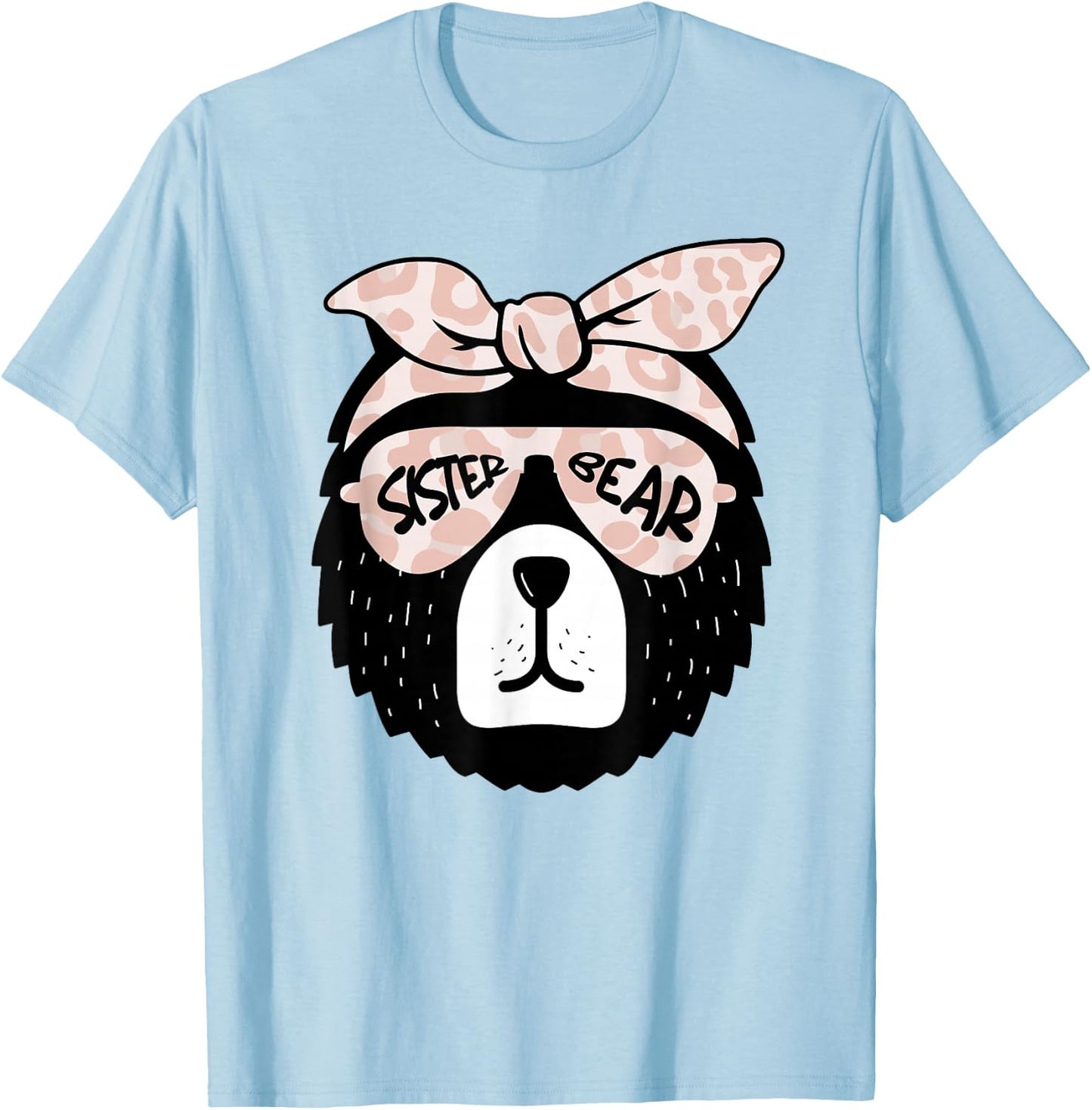 Sister Bear Face Sunglasses Mother Mom Mommy Mother's Day T-Shirt - T-Shirt | Light Blue