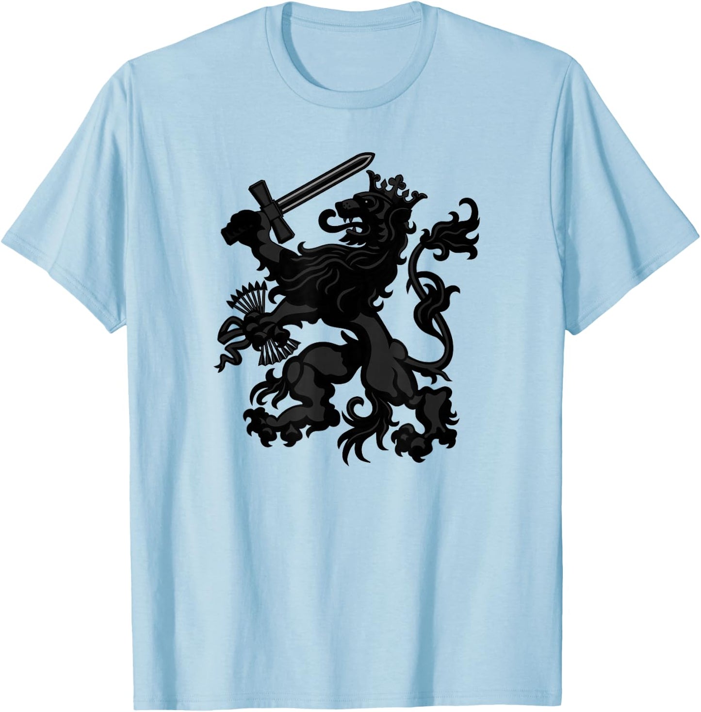 Netherlands Flag Dutch Pride Holland Roots Lion Coat of Arms T-Shirt - T-Shirt | Light Blue