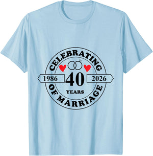 40 Years of Marriage Parents 40th Wedding Anniversary T-Shirt - T-Shirt | Light Blue
