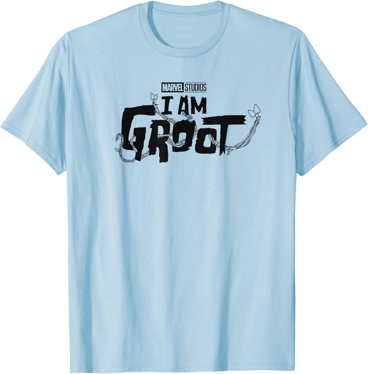 Marvel I Am Groot Simple Dark Vine Logo T-Shirt - T-Shirt | Light Blue