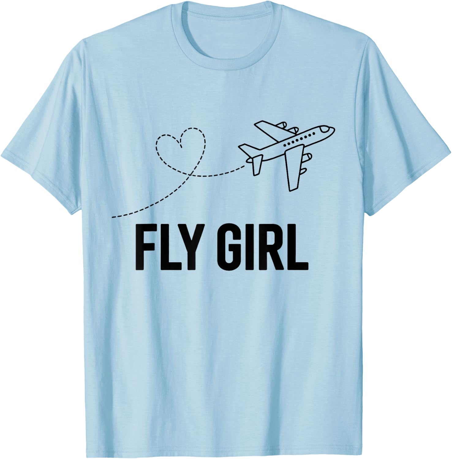 Plane Airplane Flying Aircraft Aviation Fly Girl T-Shirt - T-Shirt | Light Blue