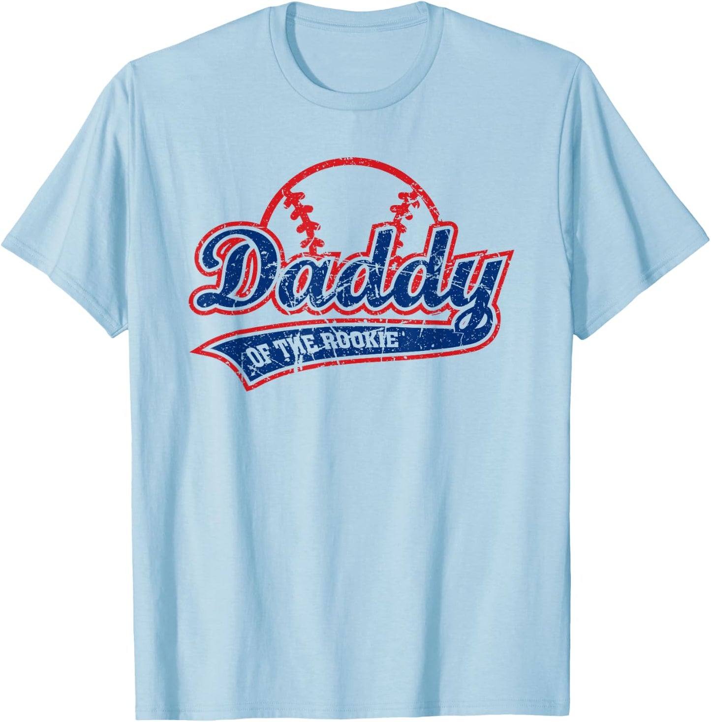 Funny Vintage Baseball Daddy of the Rookie T-Shirt - T-Shirt | Light Blue