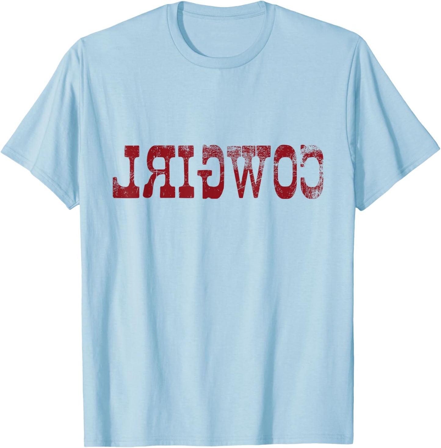Vintage Reverse Cowgirl Rodeo Western Country Southern Gift T-Shirt - T-Shirt | Light Blue