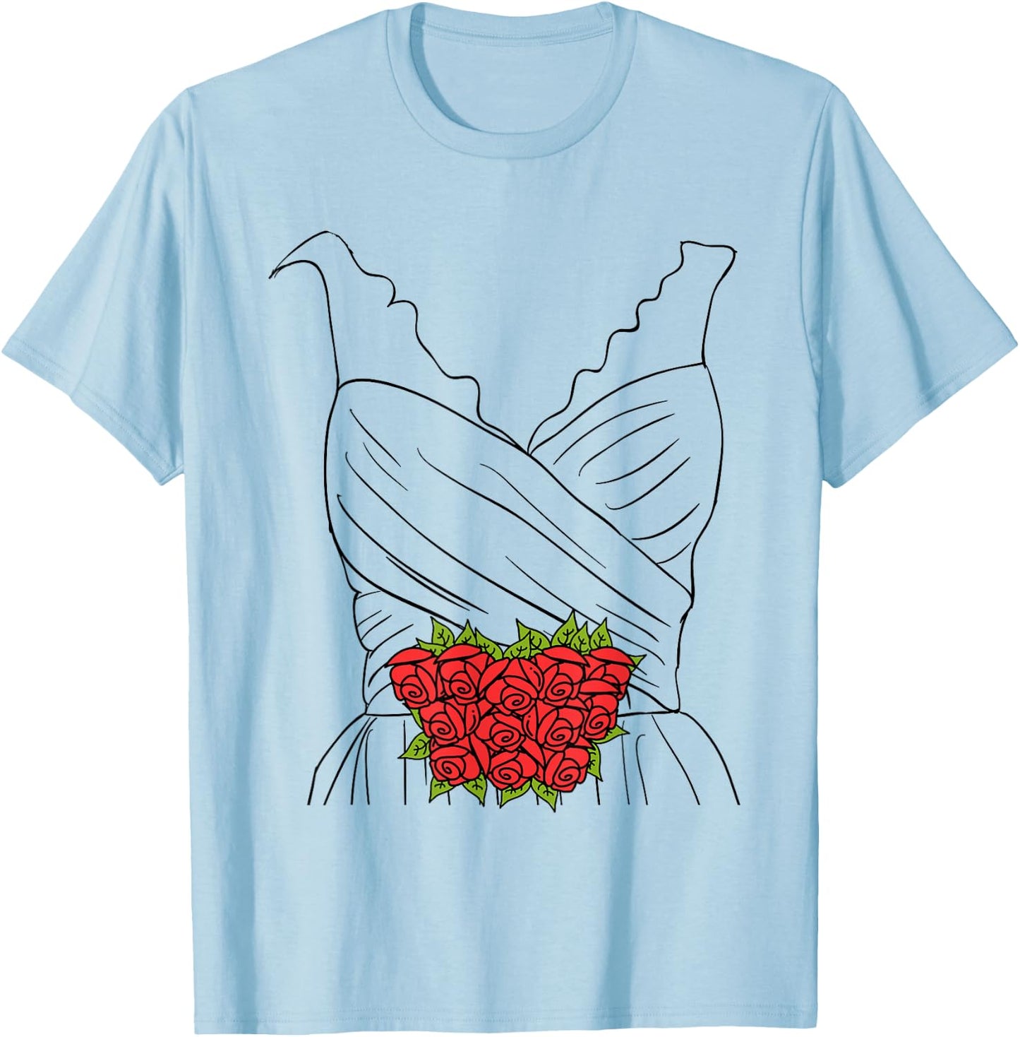 Wedding Dress Shirt, Simple Marriage Bridal Shower Costume T-Shirt - T-Shirt | Light Blue