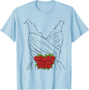 Wedding Dress Shirt, Simple Marriage Bridal Shower Costume T-Shirt - T-Shirt | Light Blue
