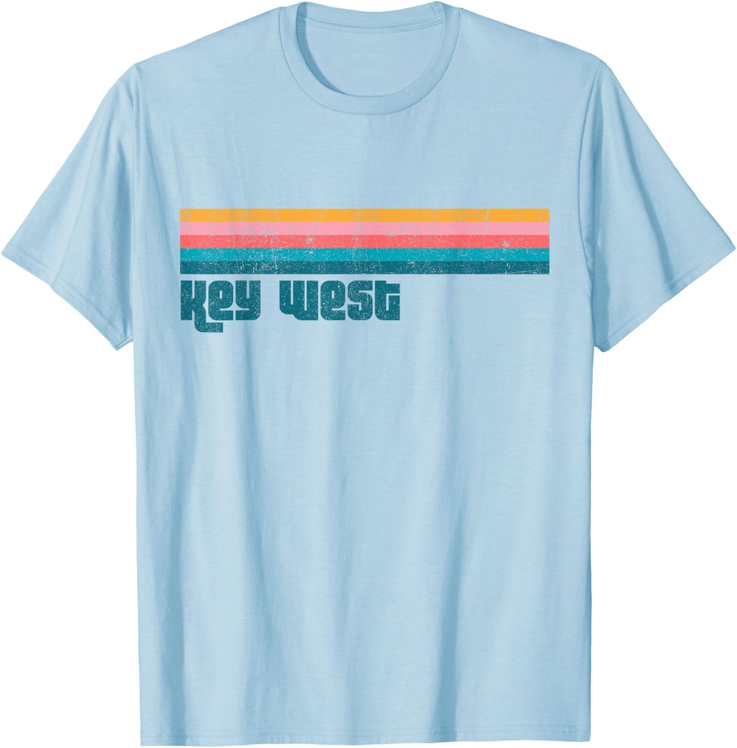 Vintage Key West Florida Keys Retro Beach Cute Summer T-Shirt - T-Shirt | Light Blue