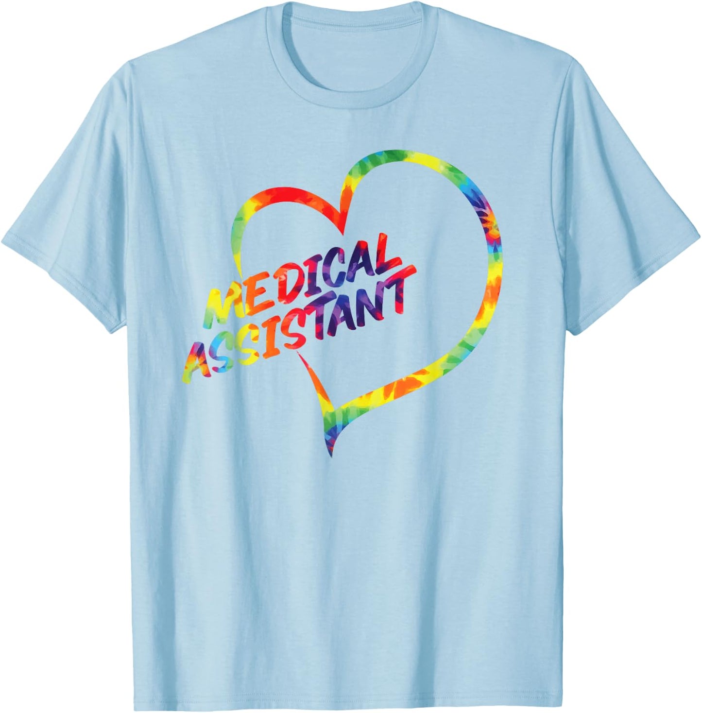 Certified Medical Assistant Tie Dye Heart CMA T-Shirt - T-Shirt | Light Blue