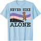 Never Hike Alone Vizsla Dog Hiking T-Shirt - T-Shirt | Light Blue