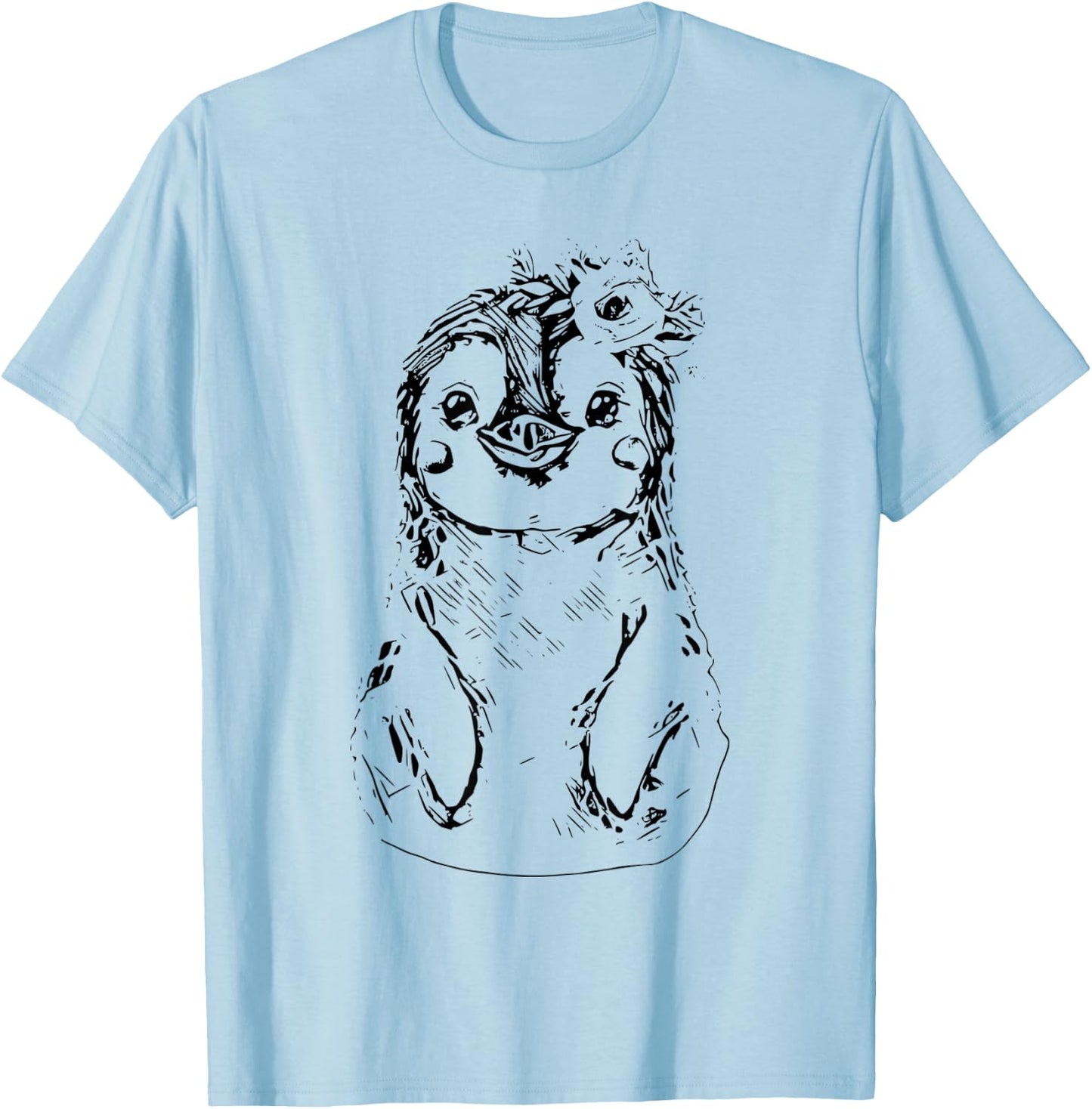 Penguin Antarctica Animals Motif flightless Bird Penguins T-Shirt - T-Shirt | Light Blue