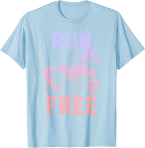 Trendy Run Free Carousel Horse T-Shirt - T-Shirt | Light Blue