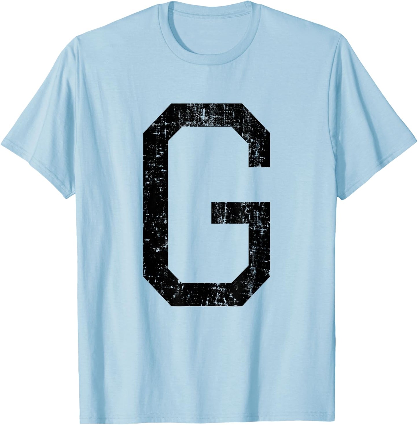 Letter G Capital Alphabet Initial School College Varsity T-Shirt - T-Shirt | Light Blue