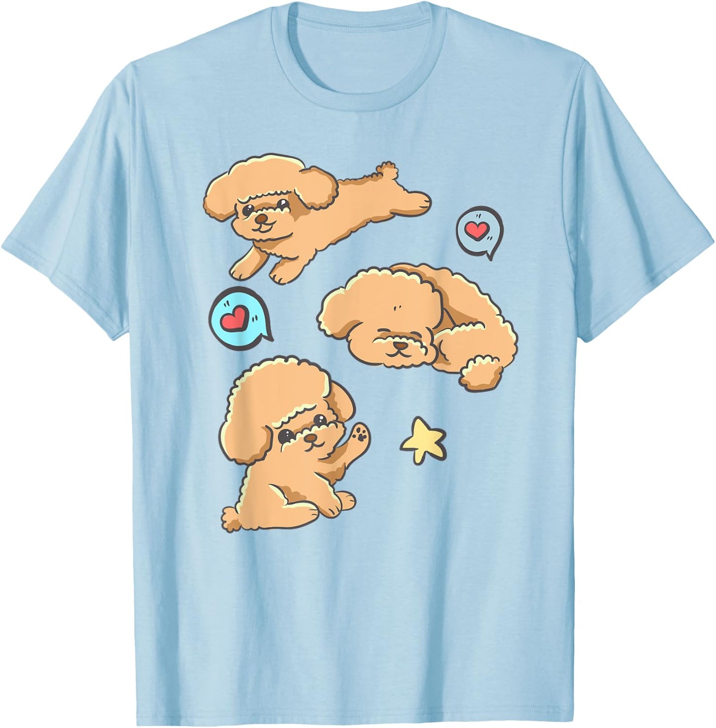 Poodle Puppy Dog - Cute Kawaii Anime Kawaii Japan Men Women Kids T-Shirt - T-Shirt | Light Blue
