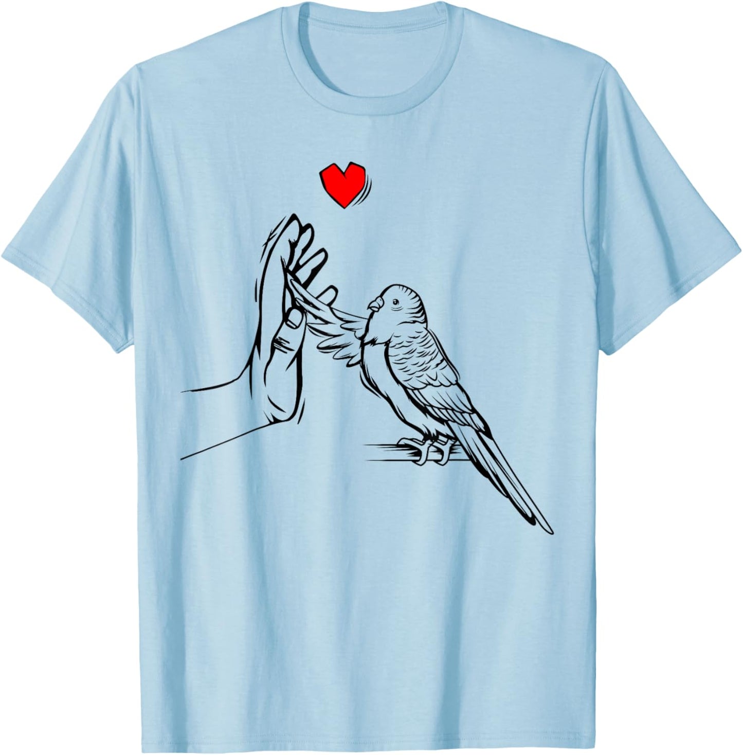 Budgie Love Parakeet Heart Bird Gift T-Shirt - T-Shirt | Light Blue