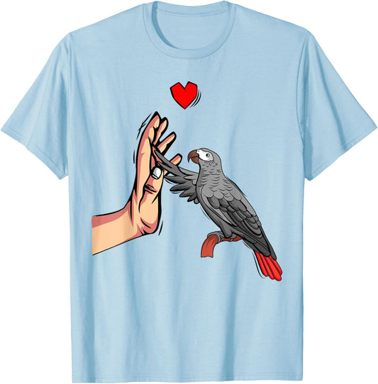 African Grey Parrot Love funny T-Shirt - T-Shirt | Light Blue