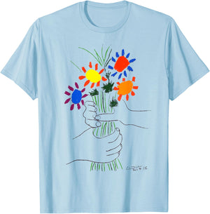 Flowers Bouquet Artwork T-Shirt - T-Shirt | Light Blue