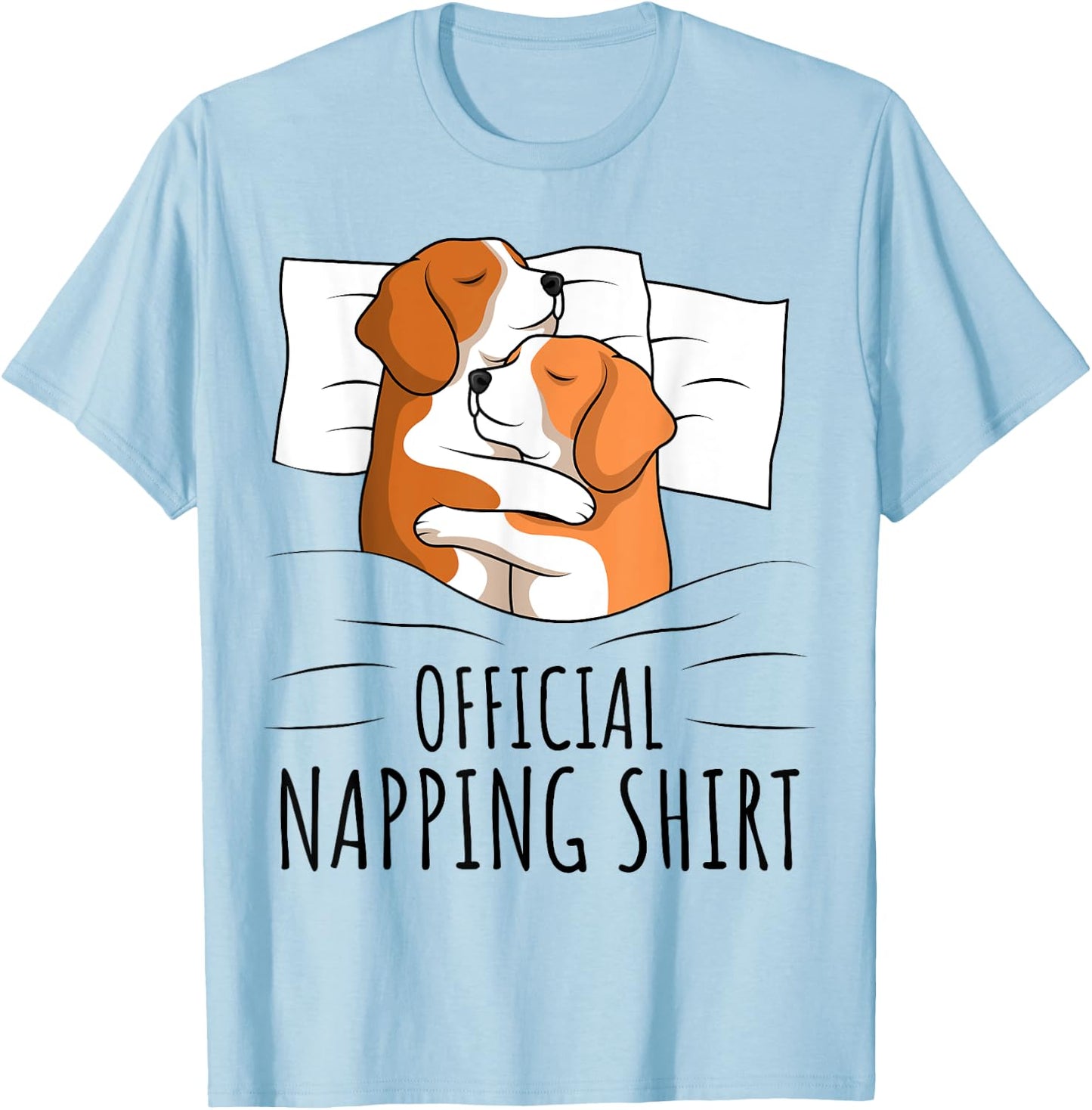 Sleeping Beagle Dog Lover Official Napping T-Shirt - T-Shirt | Light Blue