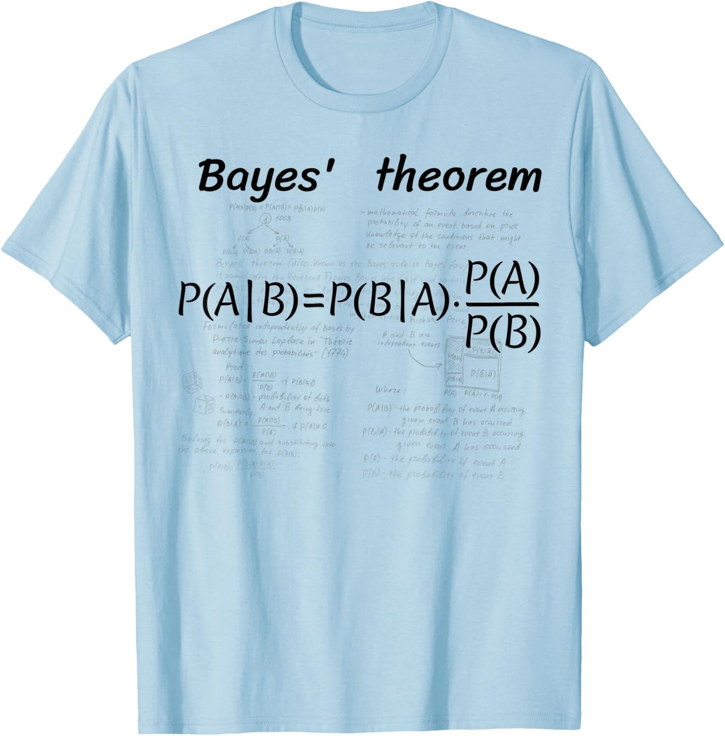 Design with Bayes' theorem T-Shirt - T-Shirt | Light Blue