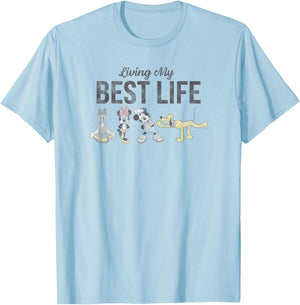 Disney Mickey Classic Best Life Group Yoga Poster T-Shirt - T-Shirt | Light Blue